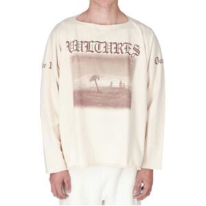 Kanye West YZY Gosha Vultures Longsleeve Tee CREAM color size Medium/large NWOT
